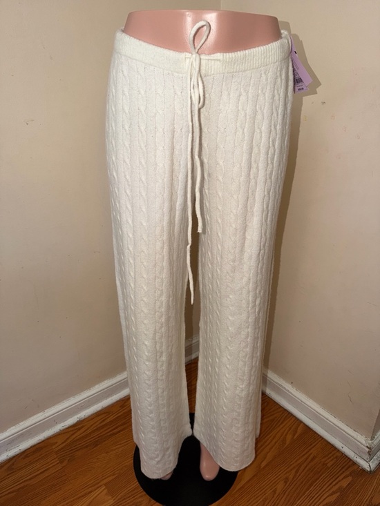 wild fable Pants - wild fable Cream Cable Knit Drawstring Pants